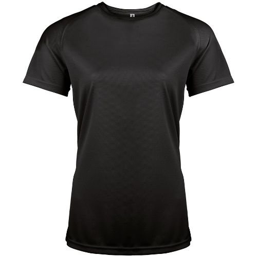Kariban Proact Ladies' Short-Sleeved Sports T-Shirt Black